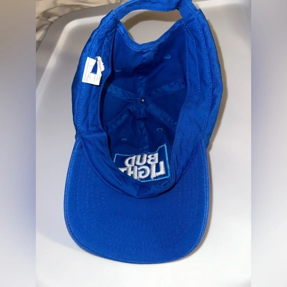 Budlight logo blue baseball hat OS college beer casual adjustable hat